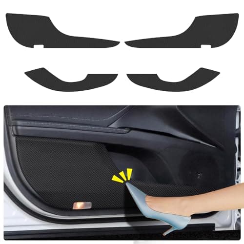 Car Door Anti Kick Pad for Toyota Camry 2018 2019 2020 2021 2022 2023 2024 2025 Hybrid Accessories Carbon Fiber style Leather Sticker Door Sill Protector Cover Edge Guard Side Mat Interior Dirty