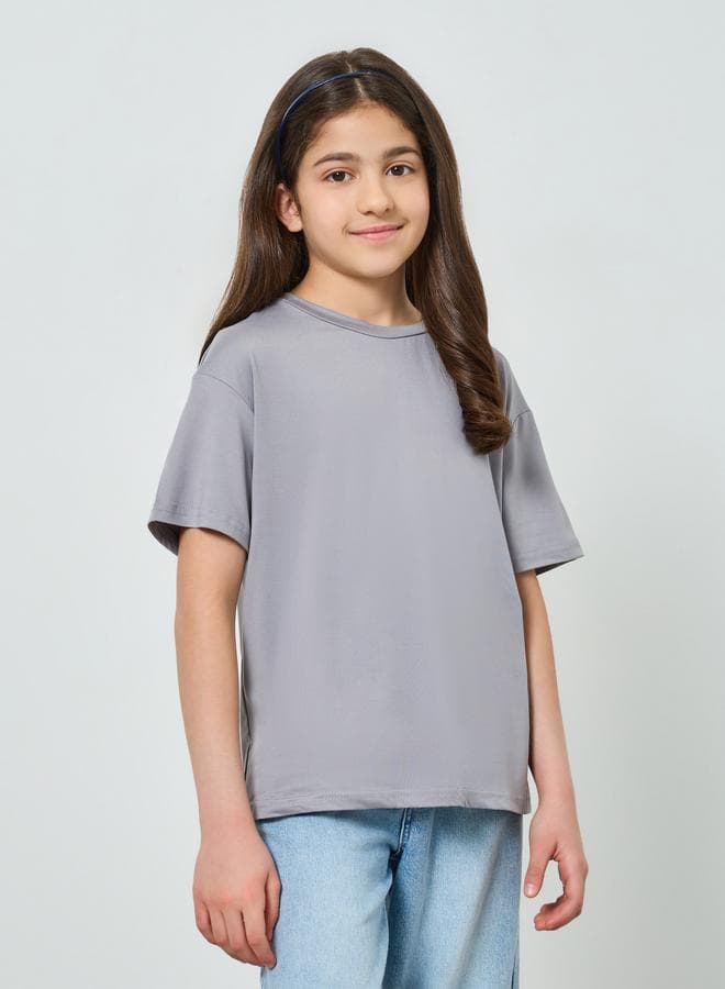 Girls Back Graphic Print Oversized T-Shirt