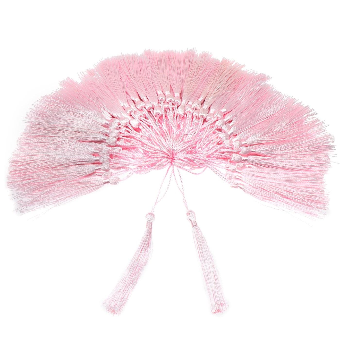 VAPKER Pink Silky Handmade Tassels 100 Pieces 13cm5Inch with 2Inch Cord Loop for Jewelry Making DIY Projects Bookmarks