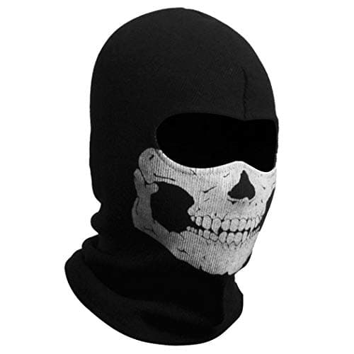 Aikuer Black Balaclava Ghosts Skull Full Face Mask Windproof Ski Motorcycle Face Masks Tactical Balaclava Hood for Men Women Youth Halloween Cosplay Outdoor Sport Cycling Skiing Hiking