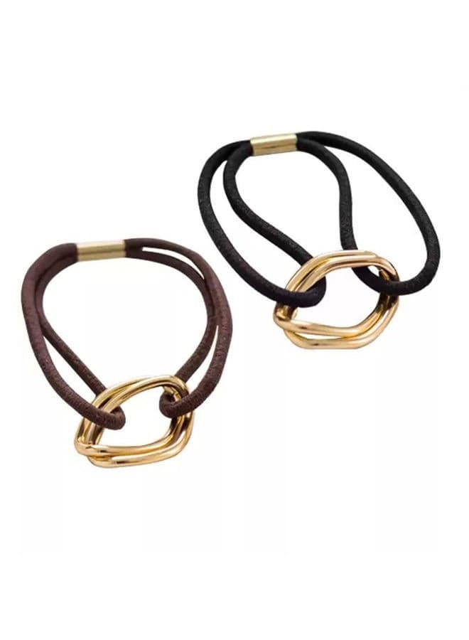 5Pcs Fashion Gold Plating Metal Cuff Band Ponytail Tie Hair Rope Hair Ring