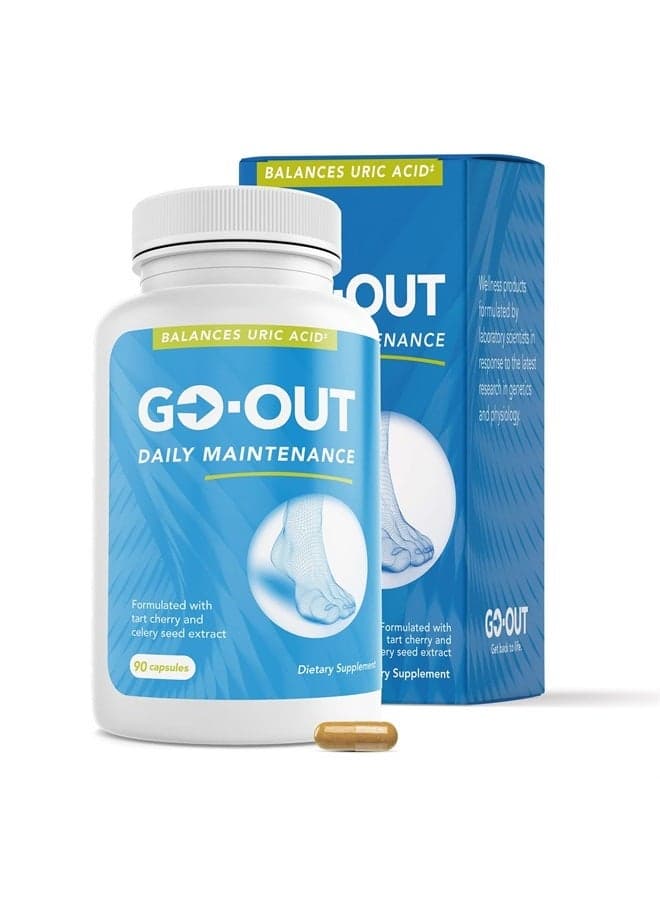 – Go-Out Tart Cherry Extract Capsules with Celery Seed Extract, Turmeric, Bromelain, 90-Ct.