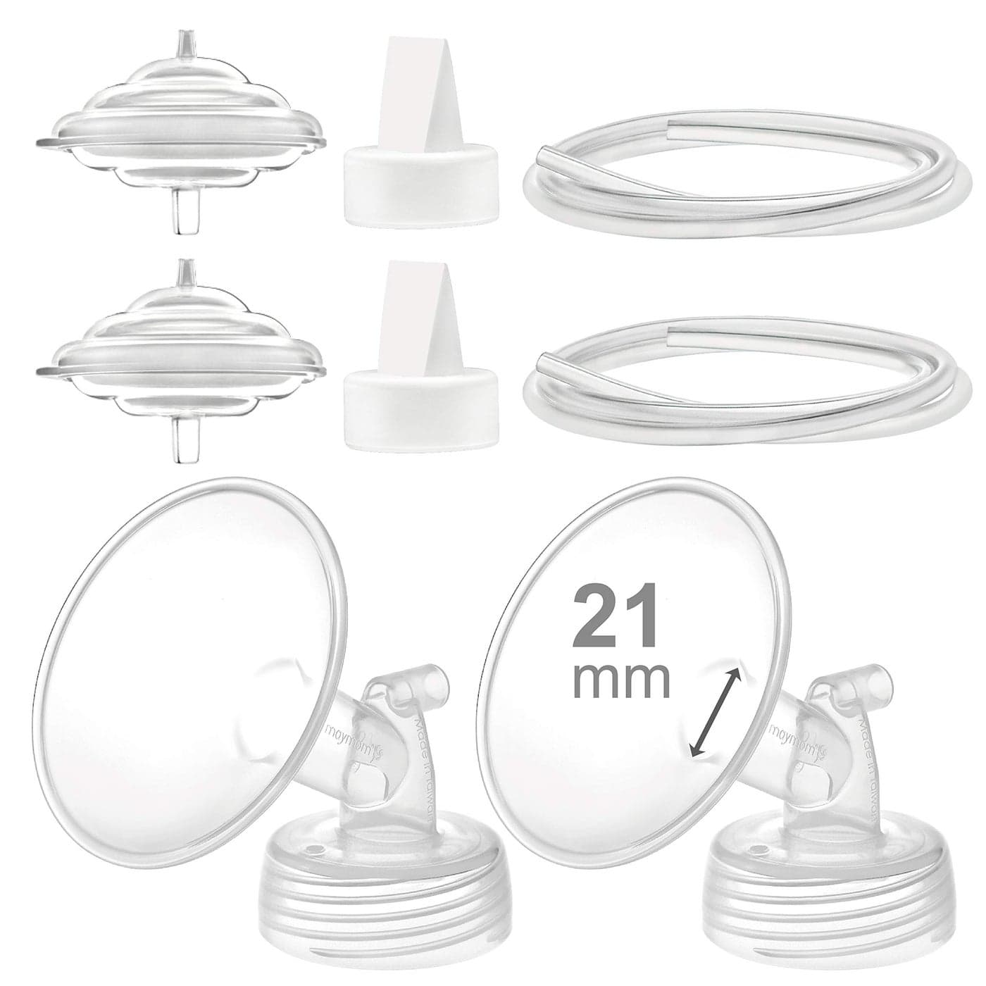 Maymom Pump Parts Compatible with Spectra S2 S1 9 Plus Breastpump Flange 21mm Valve Tubing Backflow Protector Not Original Spectra Replacement Pump Parts S2 Accessories