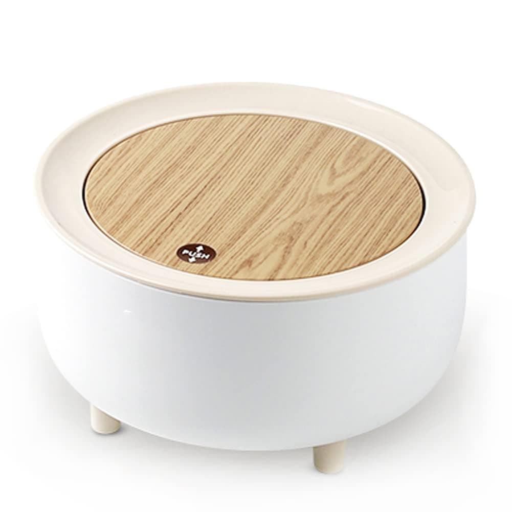 TORIOX Mini Trash Can with Lid Round Cute Wastebasket Small Desktop Garbage Can Tiny Countertop Trash Bin for Table Bedroom Office