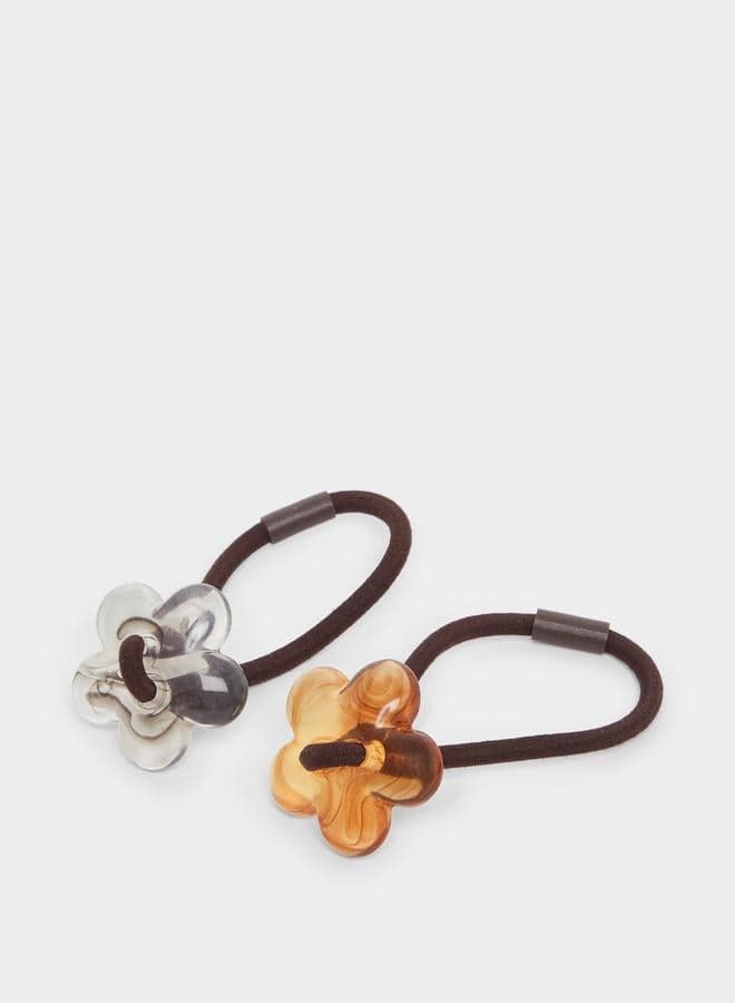 Set of 2 - Flower Hair Ties