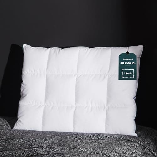 Three Geese Ultra Thin Flat Goose Down Feather Pillows for Sleeping Standard Size, 2.5" Height, 100% Cotton Cover, Ultra Slim Hotel Collection Bed Pillow for Stomach, Back Sleeper, 18x26 in.