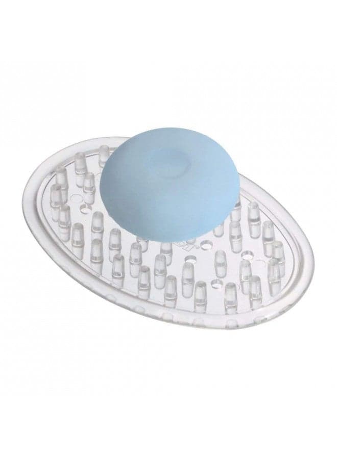 iDesign Plastic Soap Saver, Holder Tray for Bathroom Counter, Shower, Kitchen, 0.75 in. x 3.25 in. x 4.75 in., Clear