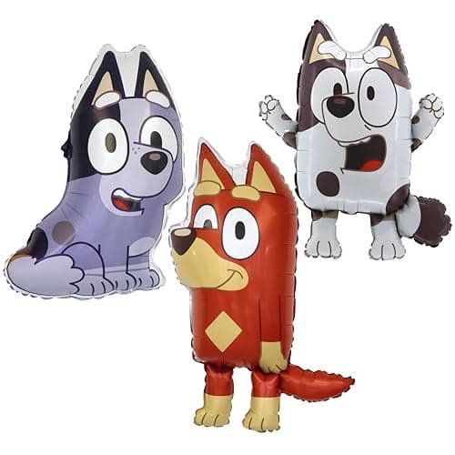 Toyland Pack Of 3 Bluey Foil Balloons 29 Muffin 30 Socks 34 Rusty Kids Party Decorations