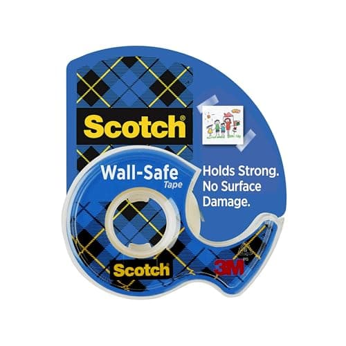 Scotch WallSafe Tape 1 Dispenser Roll Removable Wall Safe Tape for Hanging Photos Art Dcor 34 in x 650 in