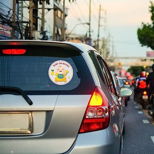 CVANU Reflective Baby on Board Kid's Safety Self-Adhesive Sticker for Car 2pcs Size(6inchX6inch)_c3