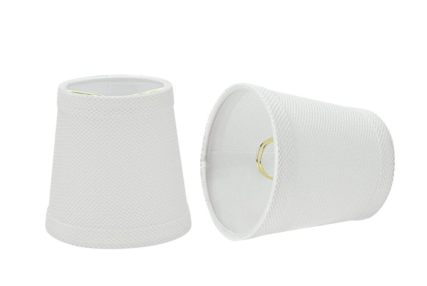 Aspen Creative 32718-2 Small Hardback Empire Shape Chandelier Clip-On Lamp Shade Set (2 Pack), Transitional Design in White, 4" bottom width (3" x 4" x 4")