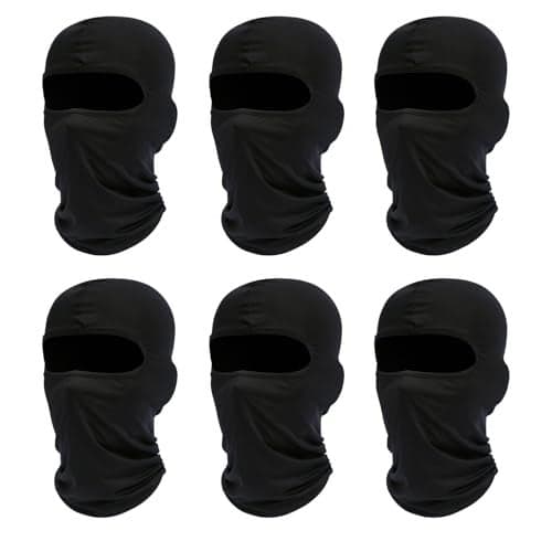 LONGKING 6-Pack Black Balaclava, Balaclava Face Mask for Men and Women, Pooh Shiesty Mask