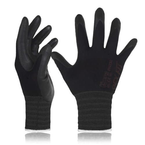 DEX FIT Premium Nitrile Work Gloves FN330, 3D Comfort Bare-Hand Fit, Firm Grip, Touchscreen, Thin & Lightweight, Breathable Foam Nitrile, Machine Washable; Grey S (7)