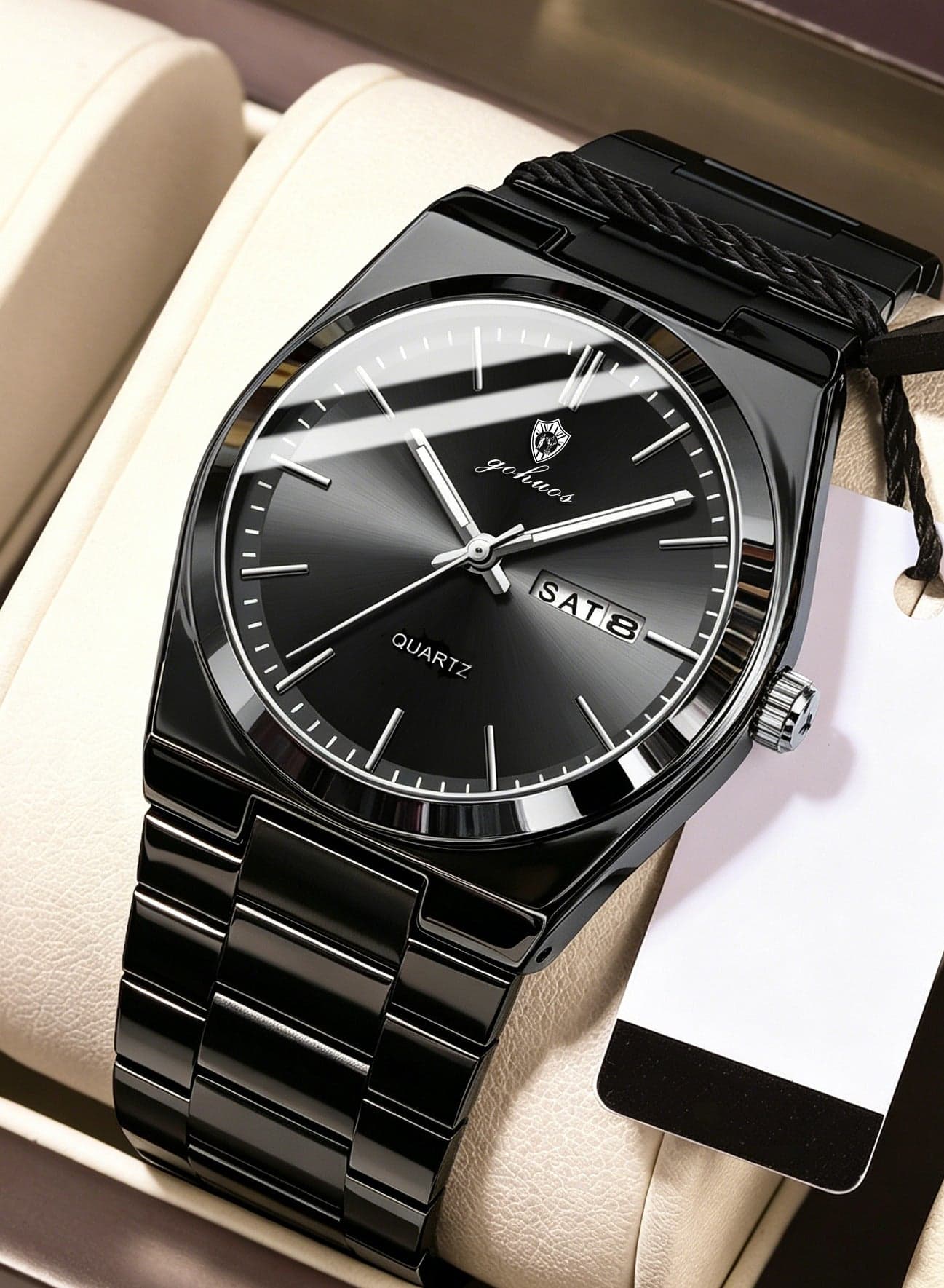 Men's Watch, Stainless Steel Band Waterproof Quartz Date Display Luminous Analog Men's Wrist Watch Father or Boyfriend Gift - 40mm