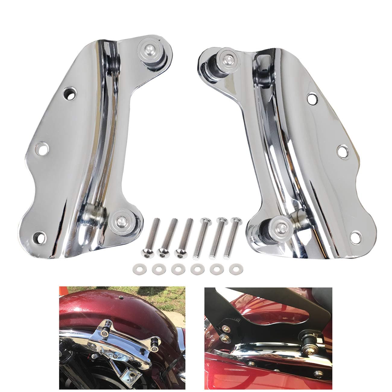 AUFER Chrome 4Point Docking Hardware Kit Compatible with for Touring Road King Road Glide Street Glide Electra Glide 20092013
