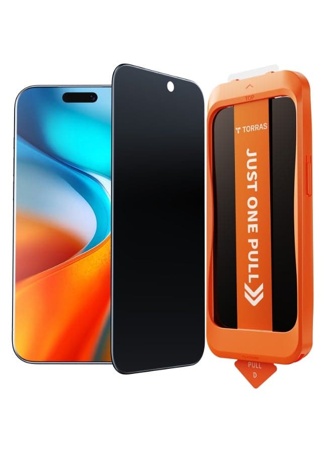 IPhone 17 Ultra Privacy Screen Protector, Uncrackable 9H+ Hardness, 12FT Military Grade Anti-Shatter, 25° Anti-Spy, Full Coverage Tempered Glass – Black
