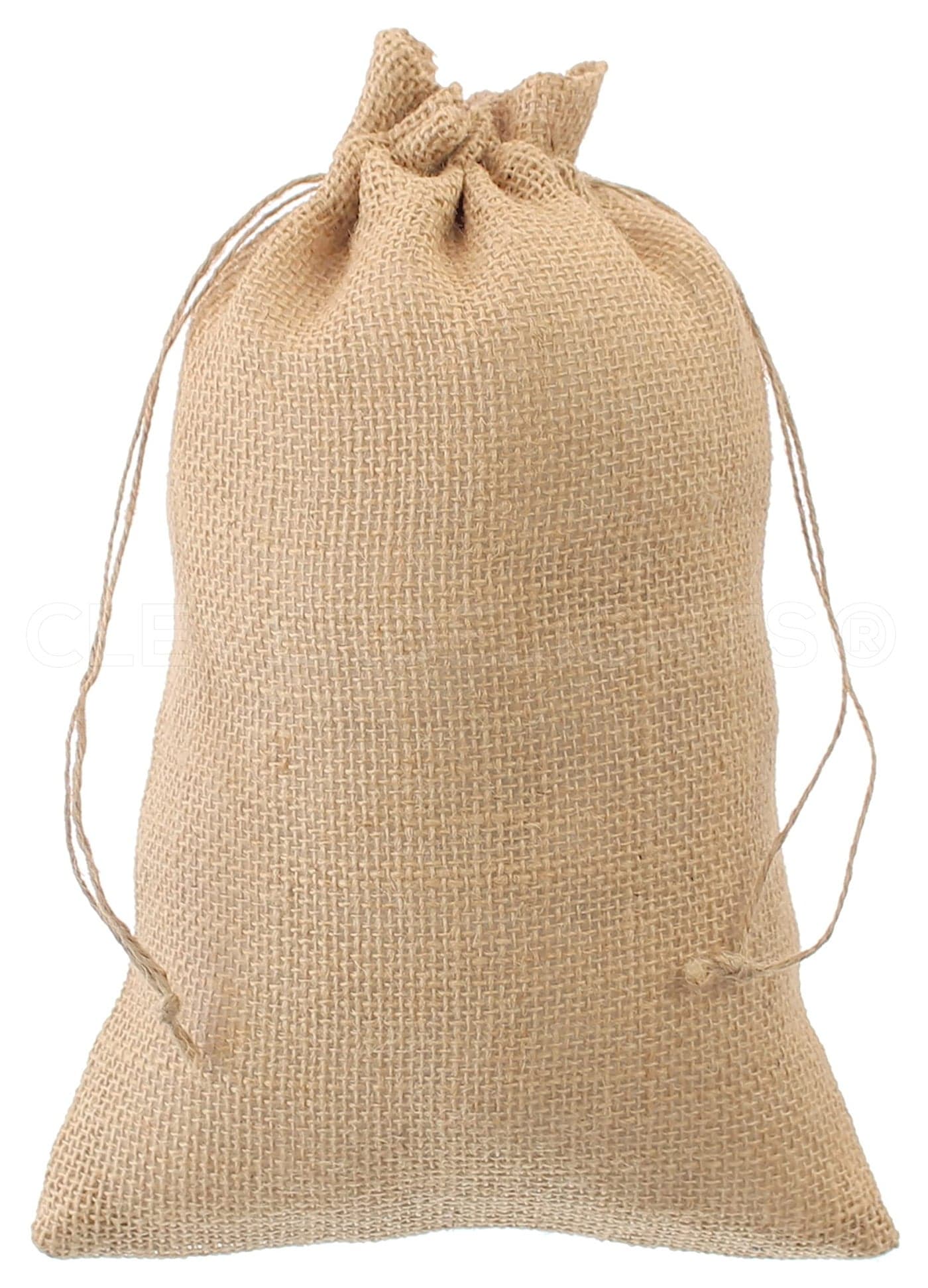 CleverDelights 8 x 12 Burlap Bags 25 Pack 8x12 Inch Jute Burlap Drawstring Sacks