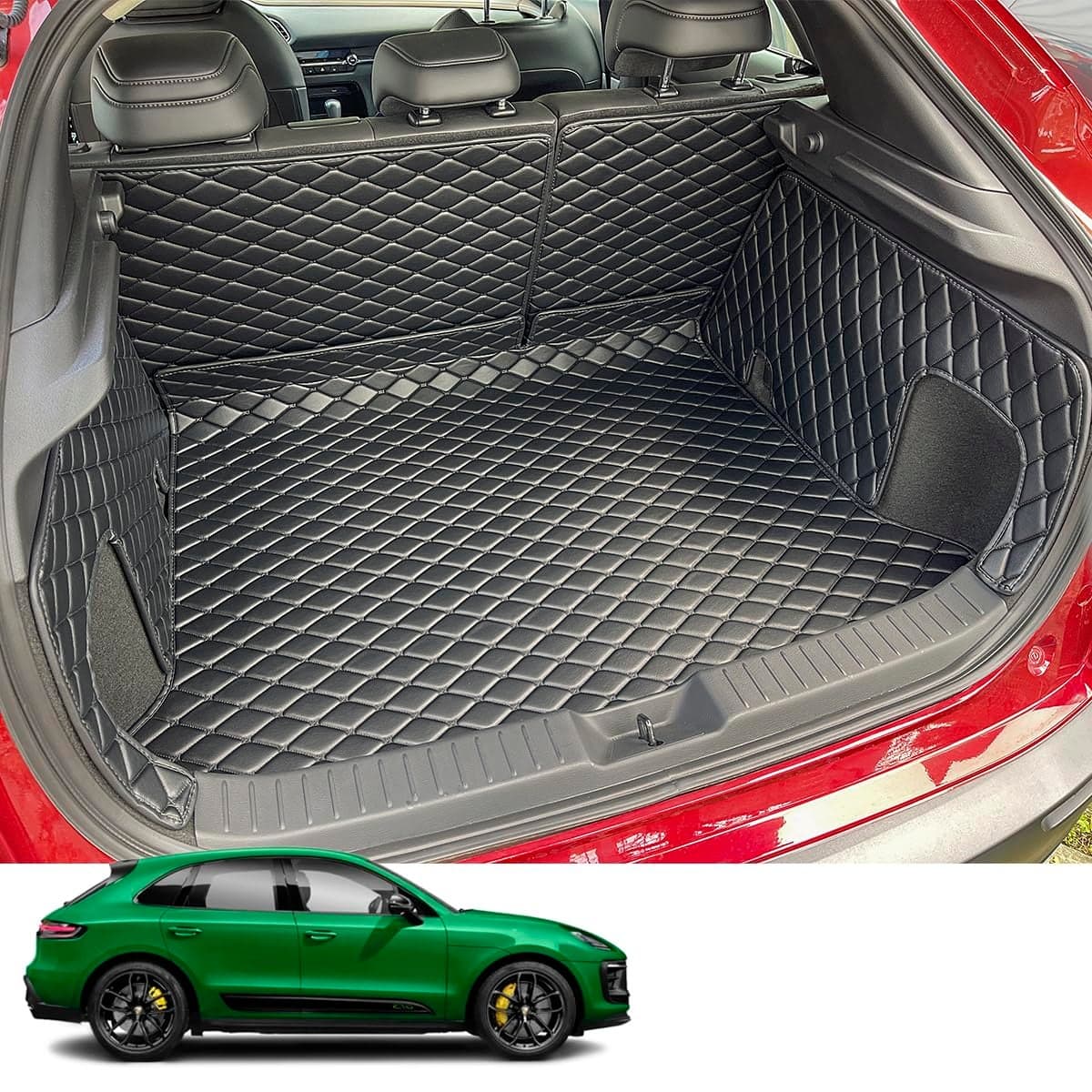 7DEEKEI for 20152025 Porsche Macan Gas Model Trunk Mat and Rear Backrest Mat Cargo Liners All Weather AntiSlip