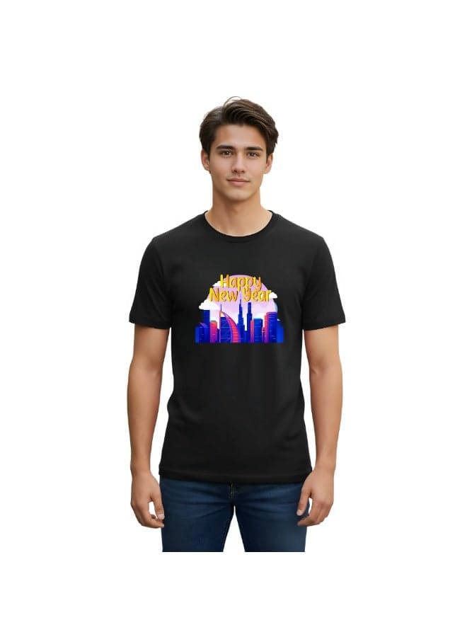 Happy New Year With Dubai Design Men T-Shirt-Perfect Blend Of Fashion-Gift For Family And Friends