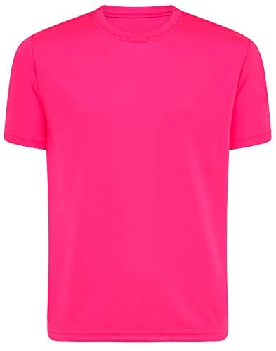 Opna Youth Boys Dri Fit Athletic T Shirts for Boys & Girls Sports Undershirt – Youth & Teen Sizes NEONPNK-M Bright Pink