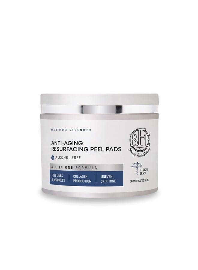 Anti Aging Resurfacing Exfoliating Peel Pads Treatment- Contains Lactic, Salicylic, & Glycolic for Face & Body. Repairs Fine Lines, Wrinkles, Dark Spots, Pores, Acne Scars & Uneven Skin Tone.