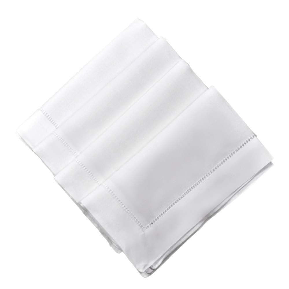 Bumblebee Linens White Linen Hemstitched Dinner Napkins Set of 4 20 X 20 Ladder Hem Stitch Cloth Napkin