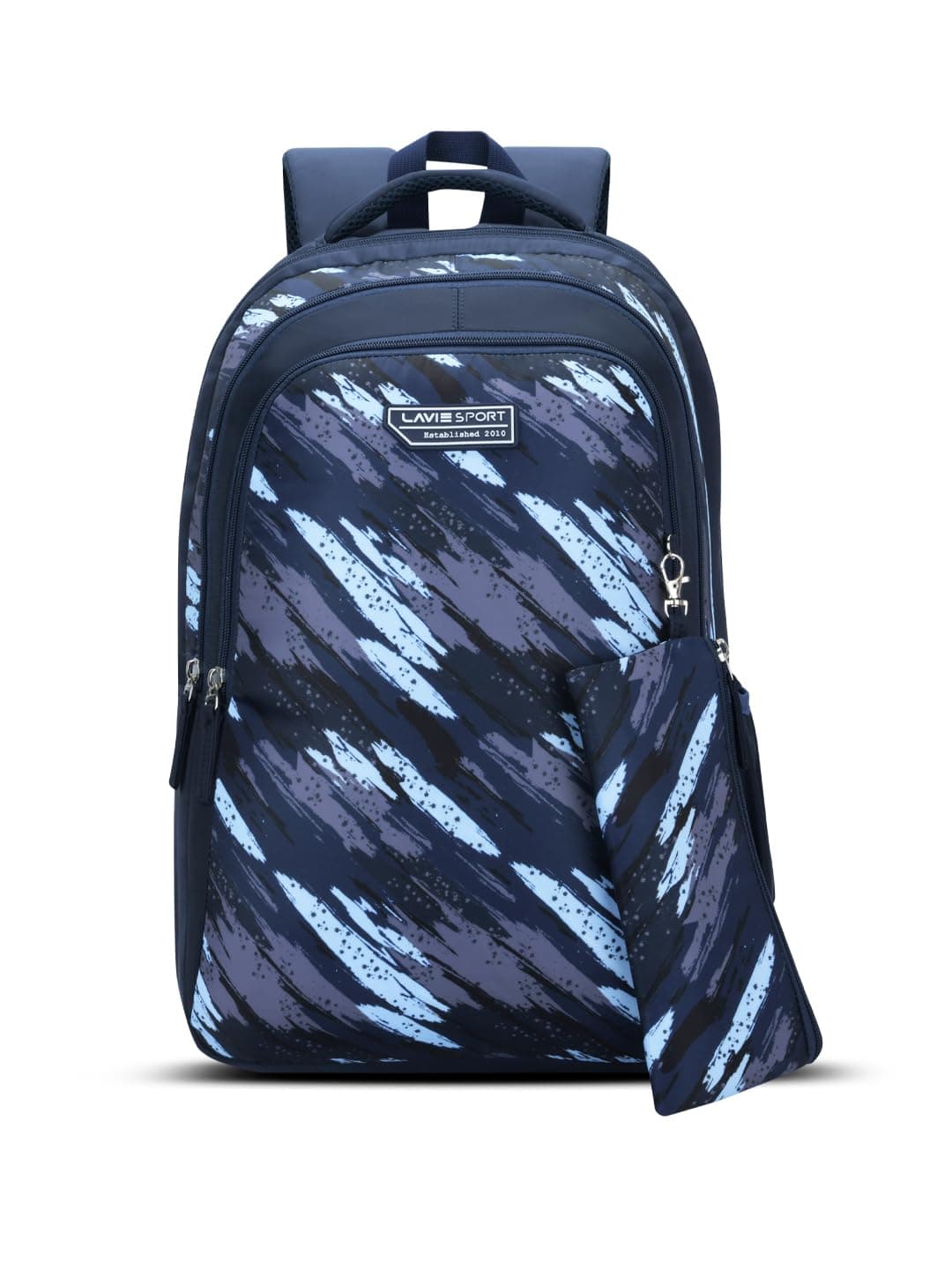 Lavie Sport Crayon 36L Navy Backpack | Fits Upto 15 Inch Laptop | Organizer & Bottle Holder |Pencil Pouch | Gift for Men, Women, Boys, Girls | Laptop Sleeve for School & College