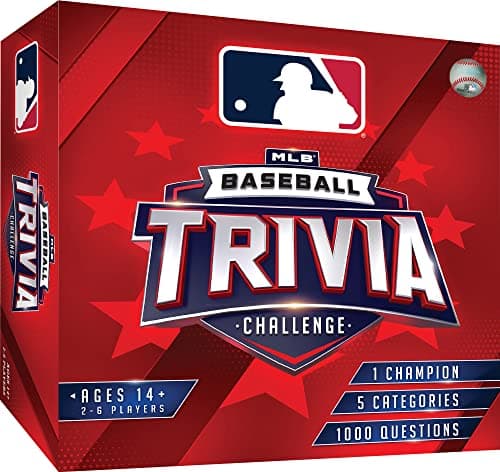 MasterPieces MLB Baseball Trivia Game 1000 Question MLB Trivia Board Game for 26 Players Ages 18