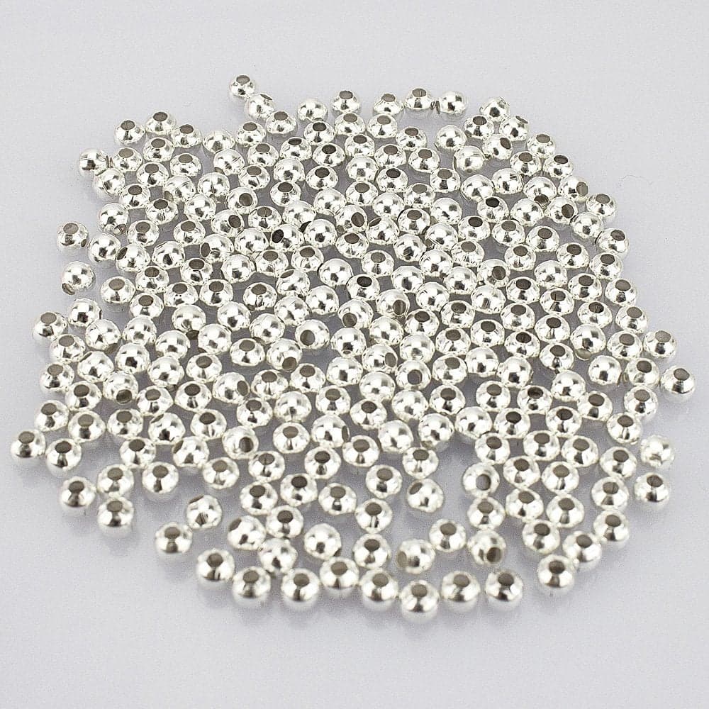 LolliBeads R Silver Plated Smooth Round Metal Beads 4 mm 600 Pcs