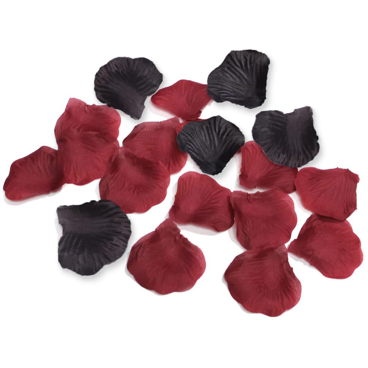 ALLHEARTDESIRES 1000PCS Maroon Dark Red Black Silk Flower Rose Petals Table Scatters Wedding Flowers Valentines Day Bridal Shower Centerpieces Ceremony Aisle Decoration