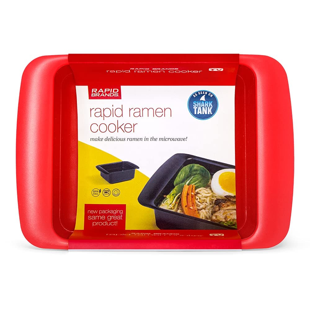 Rapid Ramen Cooker Microwavable Cookware for Instant Ramen BPA Free and Dishwasher Safe Perfect for Dorm Small Kitchen or Office Bright Red