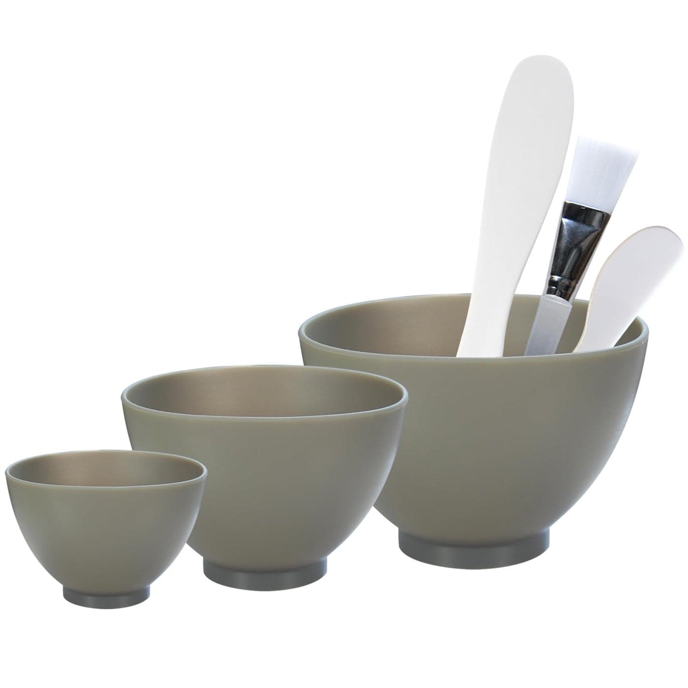 APPEARUS Facial Mask Silicone Mixing Bowl Set 6Piece Spa Skincare Kit with 3 Mixing Bowls Brush Spatulas Reusable Microwave Dishwasher Safe Dark Gray