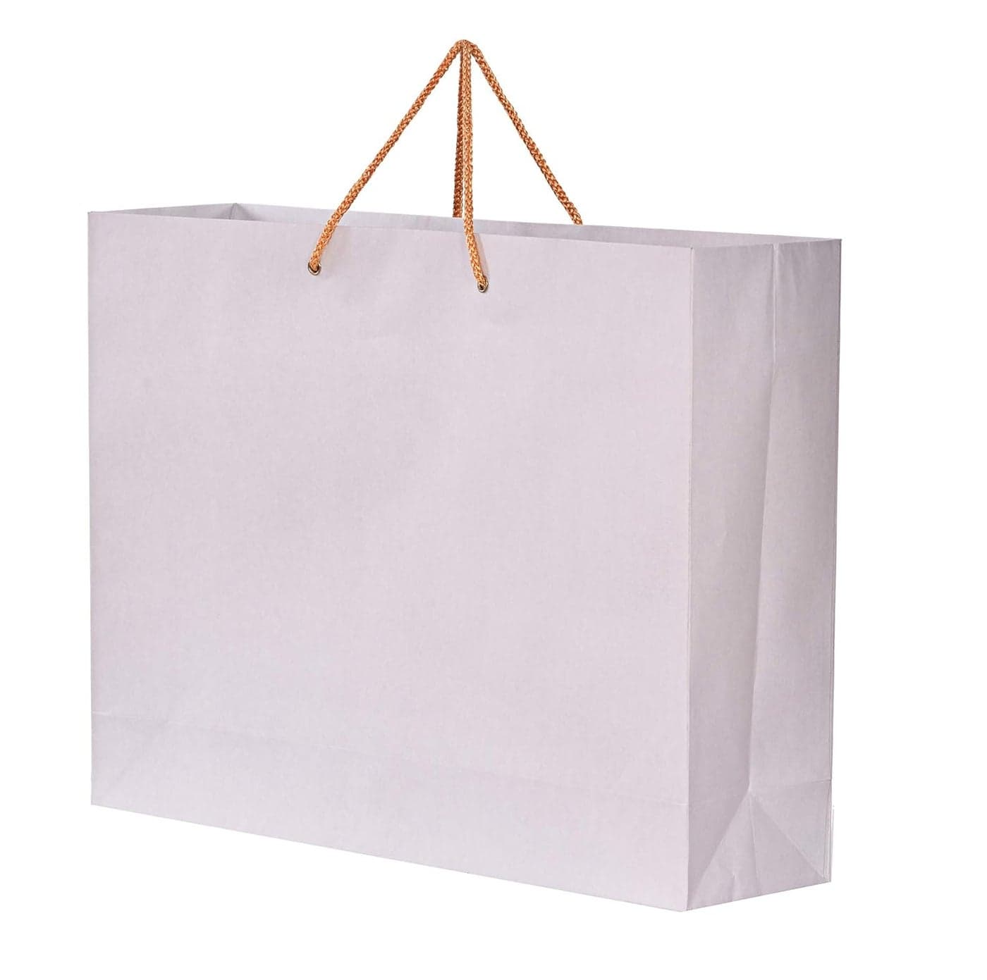 PPJ PAPER CARRY BAG 16 Inch X 4 Inch X 12 Inch Large for DIWALIFUNCTIONBIRTHDAYRETURN GIFTS WHITE PLAIN Pack of 10 HORIZONTAL