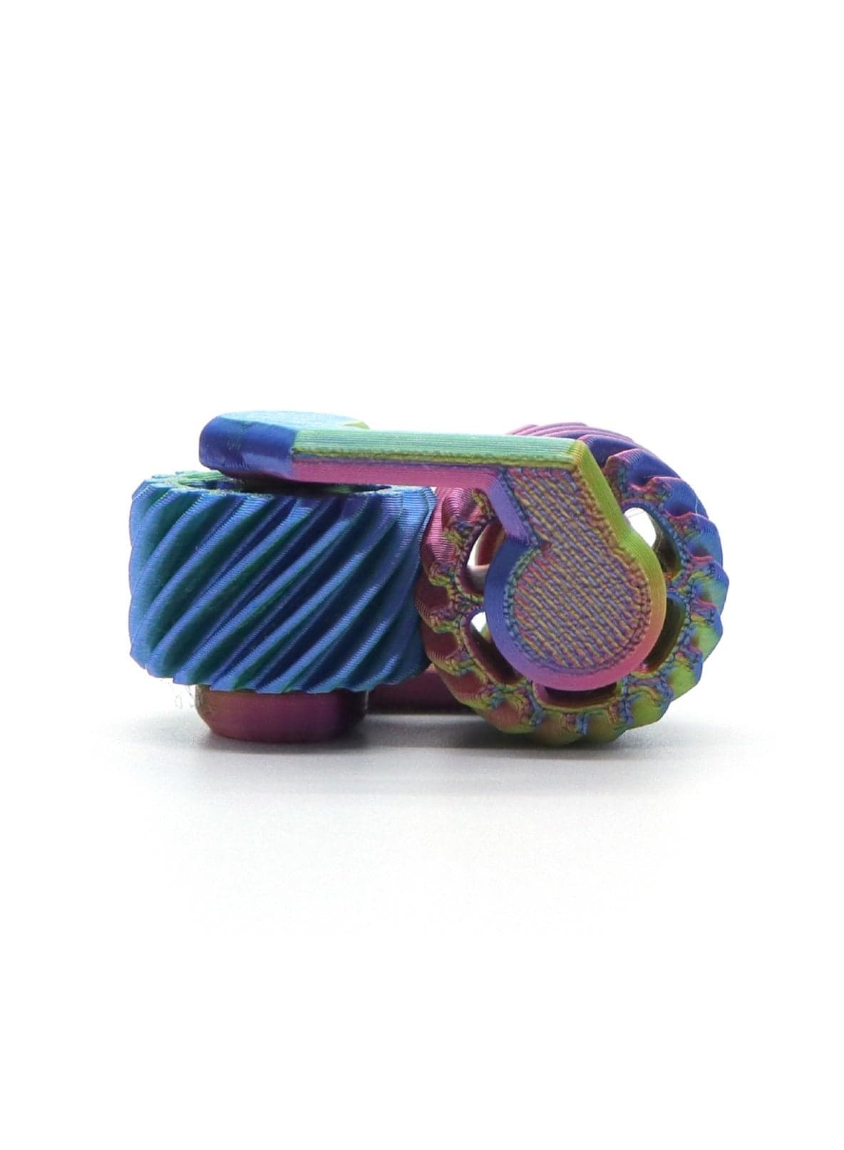 This 3D-printed fidget gear mini spinning top is palm-sized and easily fits in your pocket or backpack, allowing you to play anytime, anywhere. Whether you're taking a break at the office, commuting, or relaxing at home, it can help relieve stress.