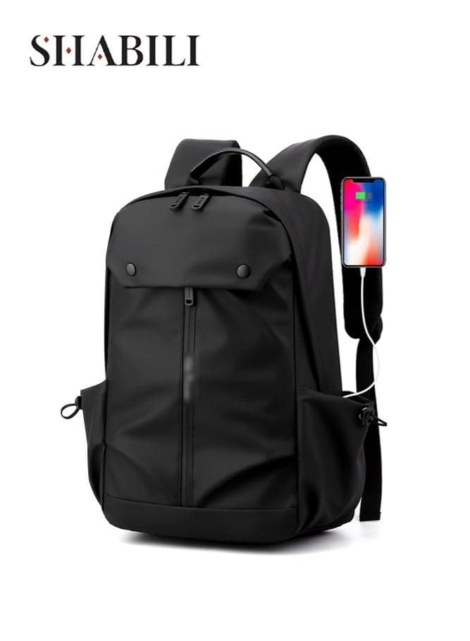 Men's Large Capacity Backpack for Students and Commuters, Multi-Layer Notebook Bag Laptop Bag Tourist Bag College Bag Back Bag School Bag with Durable Nylon Material for Travel and Daily Use (Black)