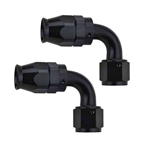 EVIL ENERGY 10AN PTFE Hose End Fitting 90 Degree Black for PTFE Hose Only 2PCS
