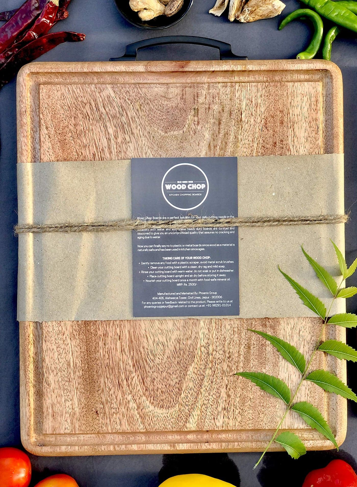Wood Chop Anti-Bacterial Solid Mango Wood Cutting & Chopping Board | Single-Piece, Reversible | Juice Groove | No Polish, No Dyes | Food-Grade Mineral Oil Finish | 15 × 12 × 1 Inch - 1 Year Warranty