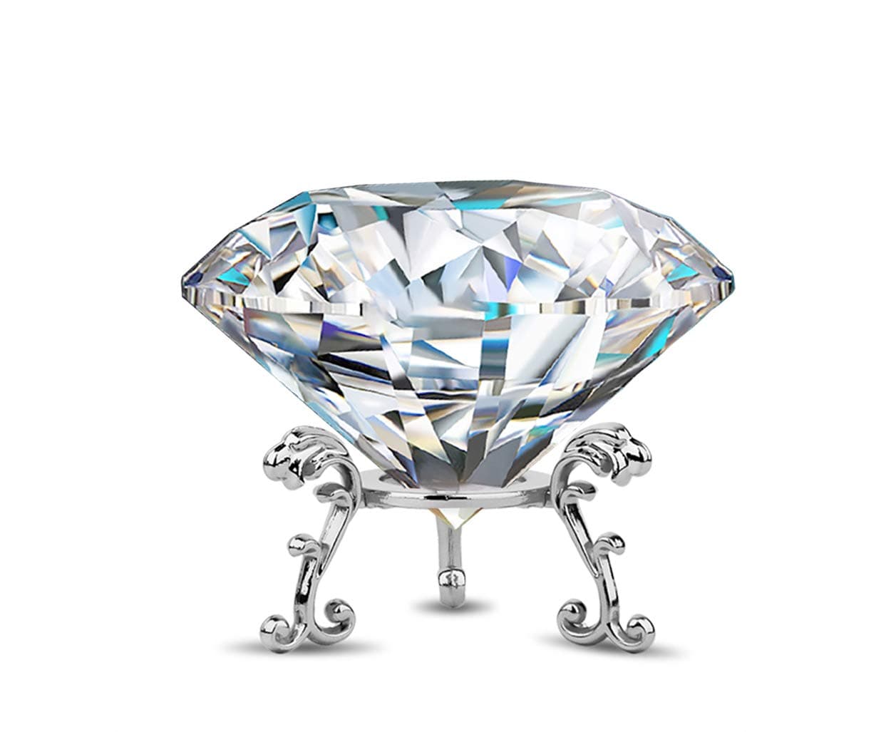 60mm236 in Large Crystal Diamond Paperweight with Stand Jewels Wedding Decorations Centerpieces Home Decor 60mm Clear