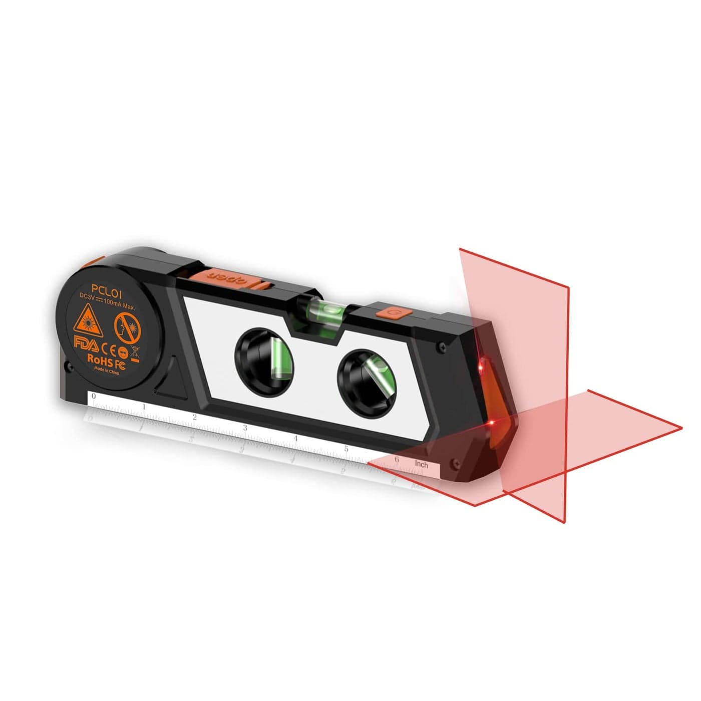 Laser Level Line Tool 4 in 1 Multipurpose Standard Cross Line Laser Level 10ft3M Measure Tape Ruler 3 Mode Laser Line3 leveling bubble and Ruler Base for Picture Hanging Home Renovation