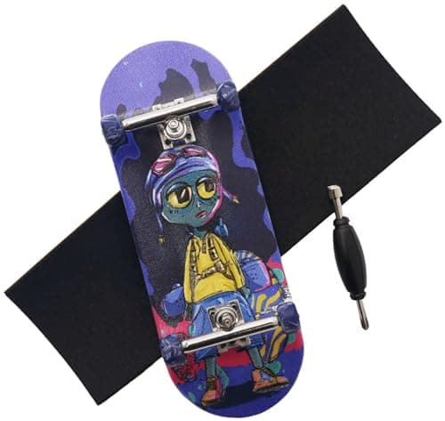 RACOFSB Pro Fingerboard 34mm Wooden Board Professional Finger Skateboard Trucks CNC Swirl Wheels Alien