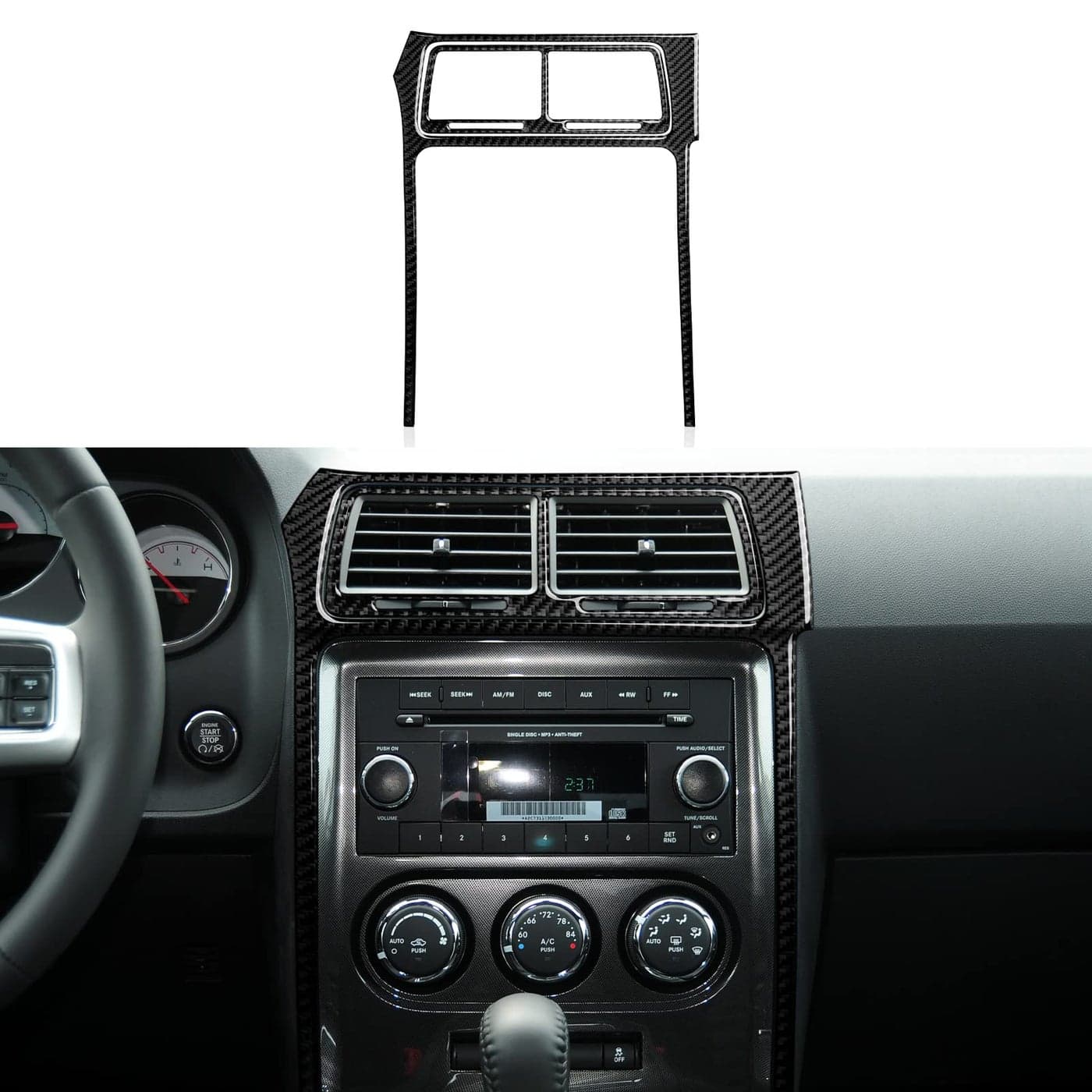 BRMYL Carbon Fiber for 20082014 Dodge Challenger Accessories Center Console Air Condition Outlet Vent Trim Decals for Dodge Challenger Accessory