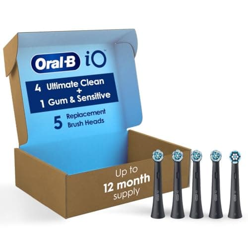 OralB iO Ultimate Clean Replacement Brush Heads 5 Count 4 Ultimate Clean 1 Gum Sensitive Black