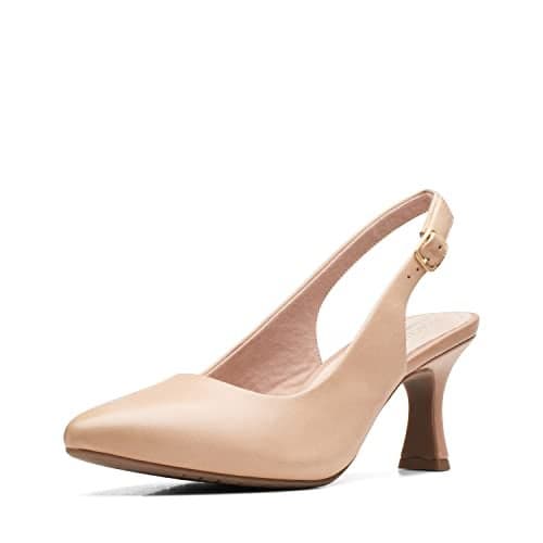 Clarks Collection Women's Kataleyna Step Pump, Warm Beige Leather, 9 Medium US