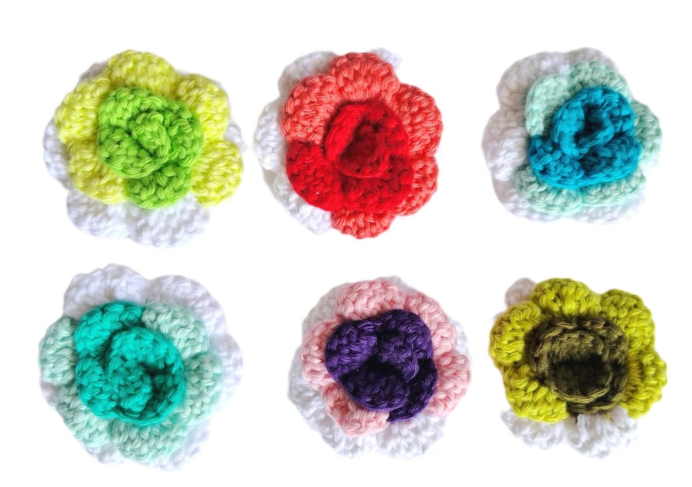 Crochet Flower Sew On Applique Patches | Small Crochet Flower | Pack of 20, Size : 3.5 cm | for Dresses, Sarees, Crafts Making, Sewing & Embroidery, DIY Art & Craft | Handicrafts by Zealza (Yellow 1)