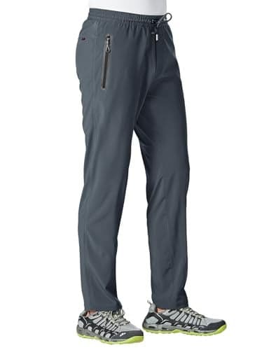 TBMPOY Men's Workout Pants Lightweight Hiking Pant Track Running Casual Sweatpants with Pockets Cool Grey XXL