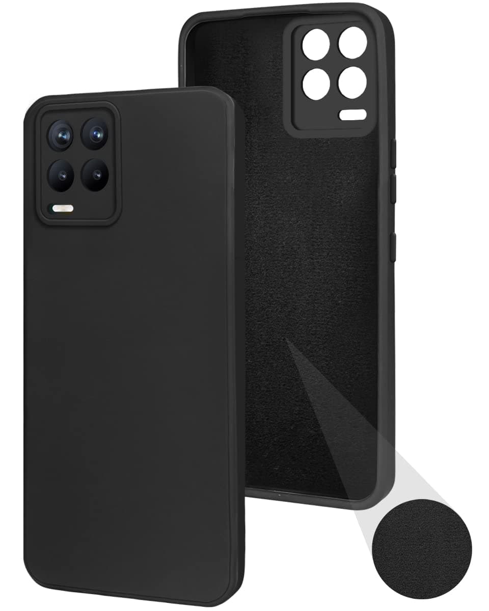 Jkobi Back Cover Case for Realme 8 | 8 PRO (Inside Fiber Cloth | Smooth Matte Finish | Elegant Professional Look |Black)