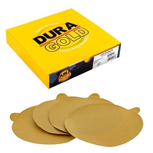 Dura-Gold Premium 6" Gold PSA Sanding Discs - 400 Grit, Box of 50 - Self Adhesive Stickyback Sandpaper for DA Sander, Finishing Coarse-Cut Abrasive - Sand Automotive Car Paint, Woodworking Wood, Metal