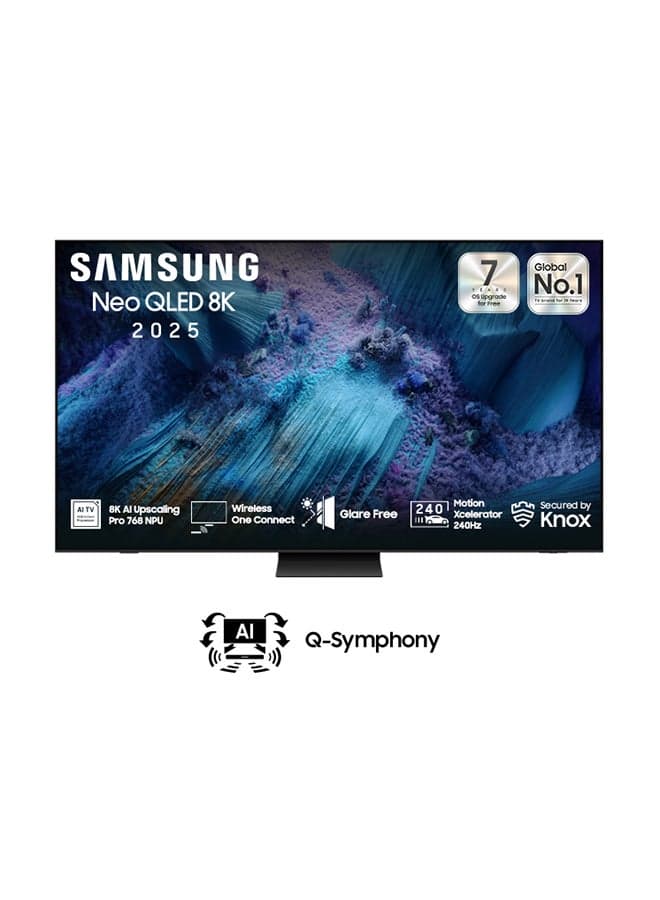 65 Inch NEO QLED 8K TV, 8K AI Upscaling, 240Hz, Glare Free, Dolby Atmos, Mini-LED QA65QN990FUXSA black