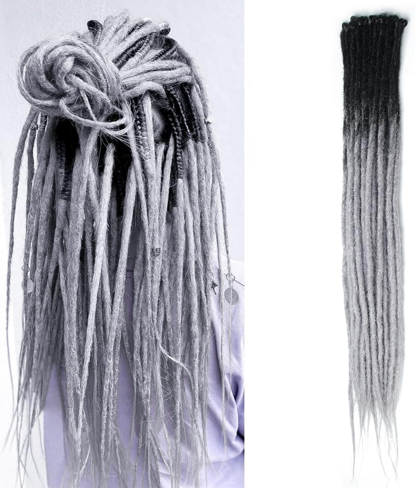 Dsoar Thin 06cm Synthetic Dreadlock Extensions Handmade 24Inch 20 Strands Crochet Hair Long Crochet Braids HipHop Style Soft Dreads Hair Extensions