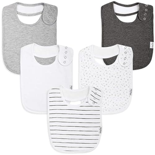 KiddyStar Double Layer Bandana Bibs - Thick, Multi Snaps, Organic Cotton - Soft & Absorbent - For Drooling, Teething, Feeding